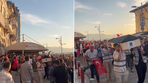 İzmir karıştı! Cemil Tugaya tabutlu gönderme