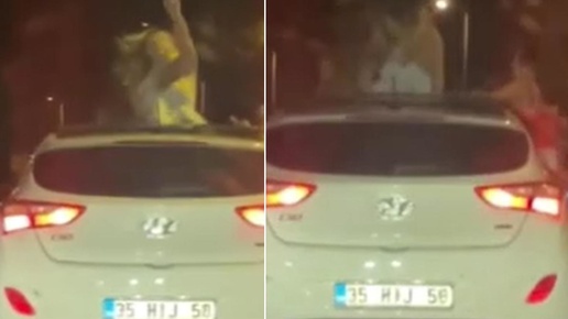 Böyle eğlence olmaz olsun! İki genç kızın yaptıklarına bakın