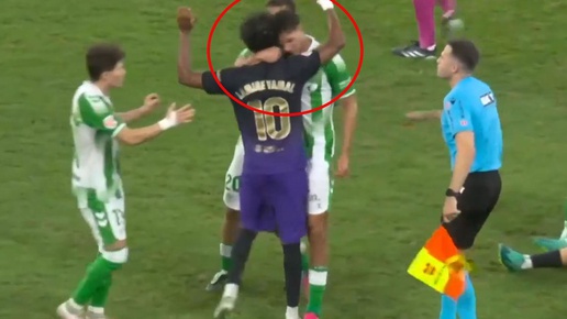 Lamine Yamala kafa attı! Real Betis-Barcelona maçında olay