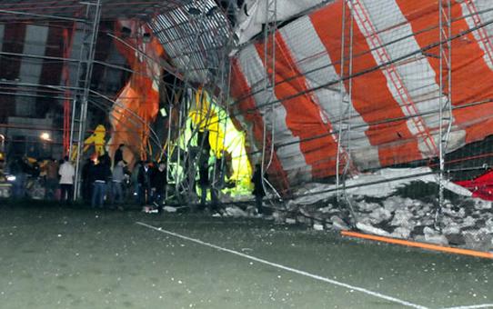 Şırnak'ta Halı Saha İstinat Duvarının Çökmesi