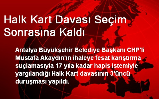 CHP'li Akaydın'ın Halk Kart Davası Seçim Sonrasına Kaldı