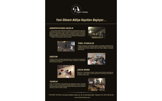 Tiyatro Tatavla'da Yaz Atölyelerinin Kayıtları Başladı