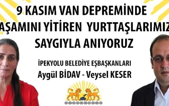 Belediye Eş Başkanlarından '9 Kasım' Mesajı