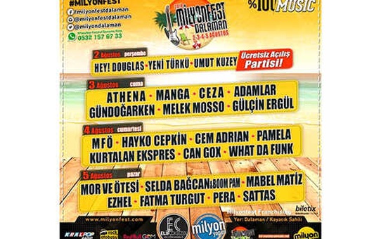 Milyonfest Dalaman'a Geri Sayım Başladı
