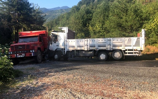 Yenice'de kamyonlar çarpıştı: 2 yaralı