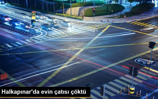 Halkapınar'da evin çatısı çöktü