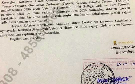 Bursa'da 'şap' karantinası