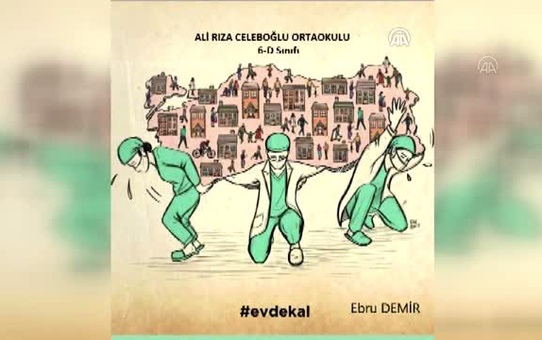 Ortaokul öğrencilerden videoyla 'Evde kal' çağrısı
