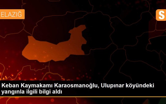 Keban Kaymakamı Karaosmanoğlu, Ulupınar köyündeki yangınla ilgili bilgi aldı