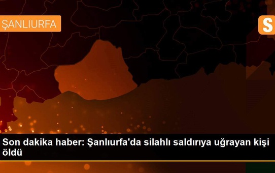 Son dakika haber: Şanlıurfa'da silahlı saldırıya uğrayan kişi öldü