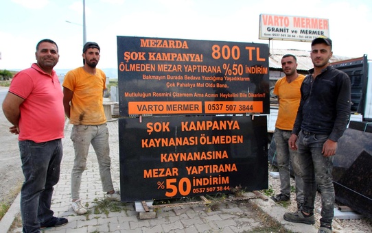 Kaynanası ölmeden mezarını yaptırana yüzde 50 indirim