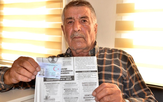Kaybettiği kimliği 70 yaşındaki çiftçinin kabusu oldu