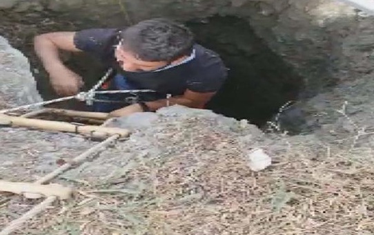 ARNAVUTKÖY'DE FOTOĞRAF ÇEKEYİM DERKEN DEFİNECİLERİN KAZDIĞI KUYUYA DÜŞTÜ