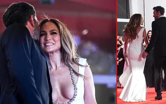 Jennifer Lopez ve Ben Affleck aşk gösterisi yaptı: Beklenen öpücük geldi