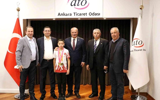 ATO Başkanı Baran, Dünya Pentatlon Şampiyonu Sertkaya ile görüştü