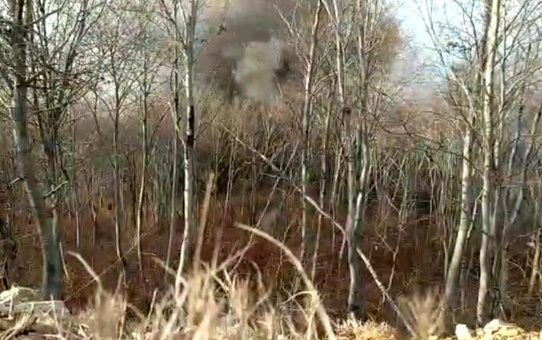 PKK sığınağında ele geçirilen 180 kilo patlayıcı böyle imha edildi