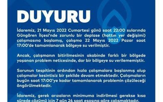 Güngören'de iki gün süren su kesintisi vatandaşları isyan ettirdi