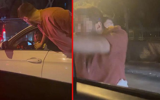 Trafik magandası takcisiye 'yol verme' gerekçesiyle saldırdı! İçinde kadın yolcuların da olduğu takside korku dolu anlar yaşandı