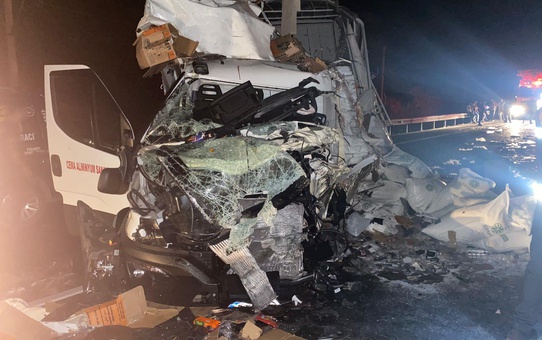 Adana'da kamyonet ile tırın çarpışması sonucu 3 kişi yaralandı