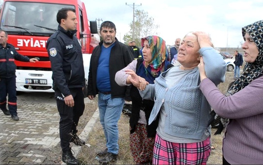 Tekirdağ'daki yangında gergin anlar