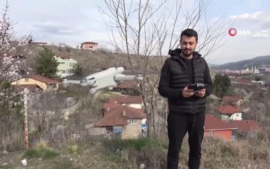 Şahin drona saldırırken böyle görüntülendi