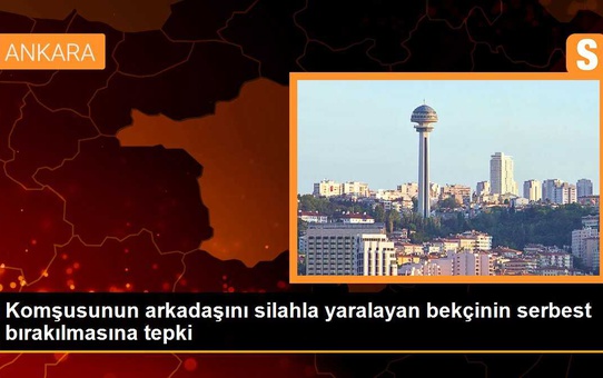 Komşusunun arkadaşını silahla yaralayan bekçinin serbest bırakılmasına tepki