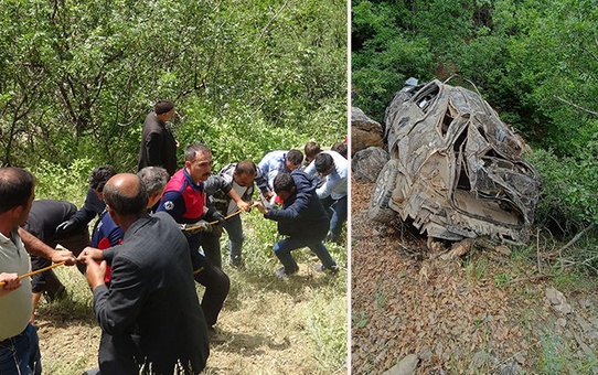 Kontrolden çıkan otomobil uçuruma yuvarlandı... Kaza 20 saat sonra fark edildi