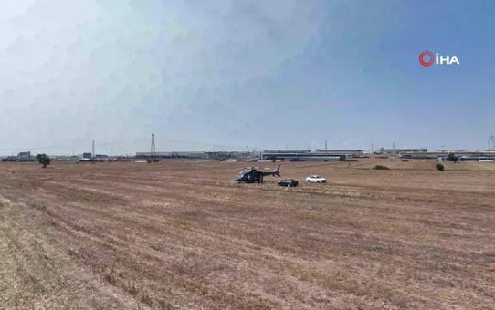 Hattat'ın helikopteri tarlaya zorunlu iniş yaptı