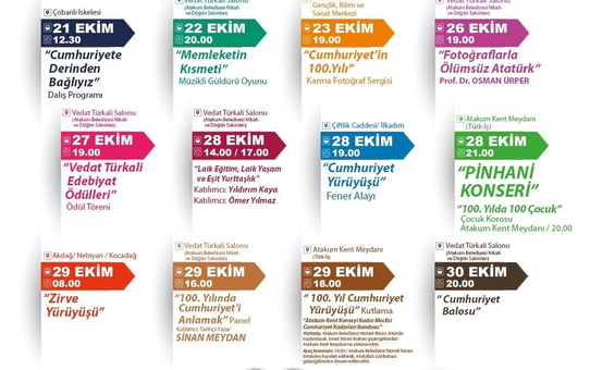 Atakum'da Cumhuriyet'in 100. Yıl Dönümü Özel Etkinliklerle Kutlanacak