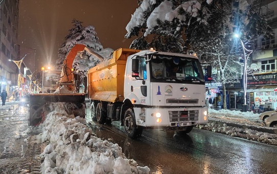Bitlis Tatvan'da Kar Temizleme Çalışmaları Devam Ediyor