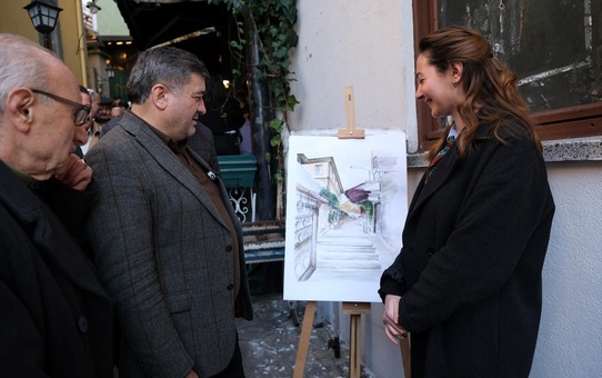 Giresun'da Sanat Sokağı'nda Piyano Merdiveni Oluşturuldu