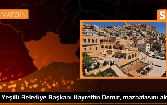 AK Parti'den Yeşilli Belediye Başkanı seçilen Hayrettin Demir mazbatasını aldı