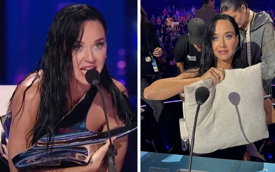Amerikalı şarkıcı Katy Perry'nin canlı yayında elbisesi koptu
