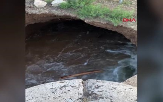 Kanaldaki obruk oluşumu saniye saniye görüntülendi