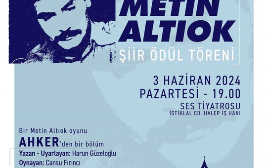 Metin Altıok Şiir Ödülü Töreni İstiklal Caddesi'nde Düzenlenecek