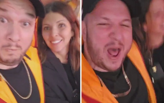 Galatasaray'ın şampiyonluk törenine giden Şahan Gökbakar, eğlenirken kendinden geçti