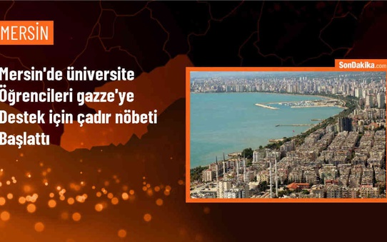 MEÜ Öğrencileri İsrail'in Gazze'ye yönelik saldırılarını protesto etmek için çadır nöbeti tutuyor