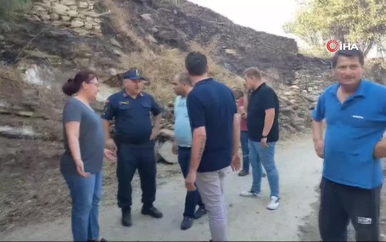 Başkan Arıcı ve Kaymakam Baştürk yangın bölgesinde incelemelerde bulundu
