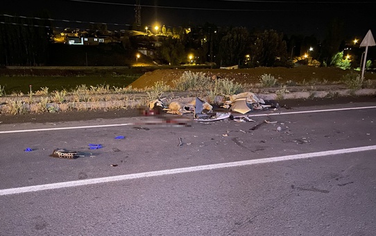 Kars'ta otomobilin çarptığı sürü sahibi hayatını kaybetti, 6 koyun telef oldu