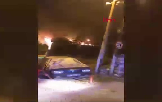 Çocukların attığı torpil ile çıkan yangın Amasya'da söndürüldü