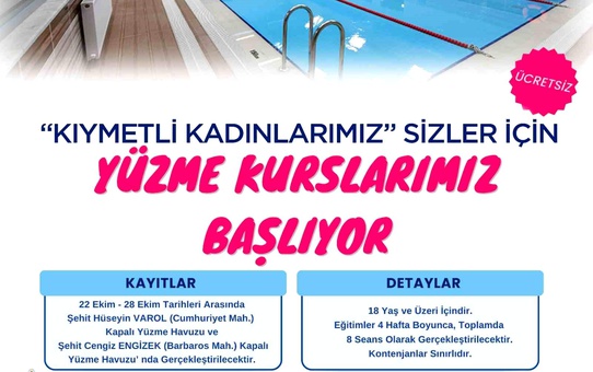 Onikişubat Belediyesi'nden kadınlara yönelik ücretsiz yüzme kursu