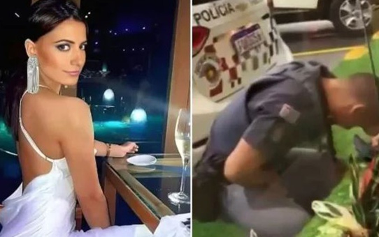 Brezilya'da ünlü Playboy modeli, benzin istasyonunda polise saldırdı