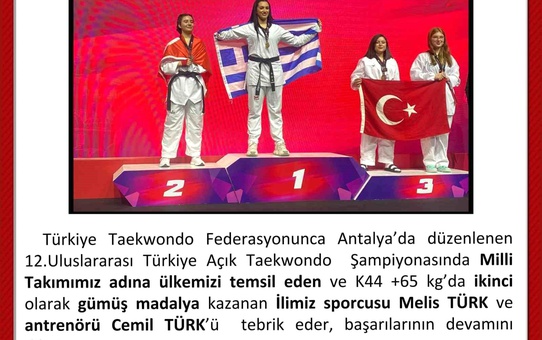Uşaklı Taekwondocuya Tebrik