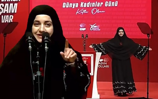CHP'nin 8 Mart etkinliğine damga vuran an! Elindeki konuşma kağıdını yırttı