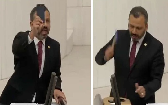 Meclis kürsüsünde çekiçle telefon kıran eski vekile tazminat cezası