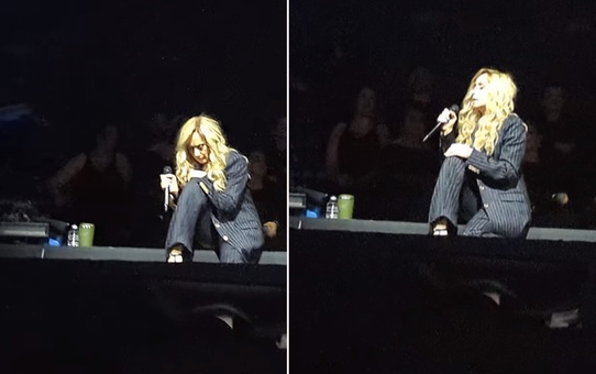 İstanbul'da sahne alan ünlü şarkıcı Lara Fabian sahnede korkuttu