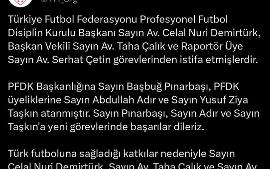 Yeni PFDK Başkanı Atandı