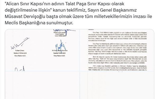 Alican Sınır Kapısı 'Talat Paşa' Oluyor
