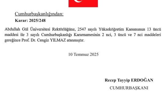 Cengiz Yılmaz AGÜ Rektörü Oldu