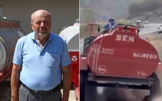 Patlak lastikle orman yangınına su taşıyan çiftçiye destek yağdı! Yaptığıyla yine gönülleri fethetti